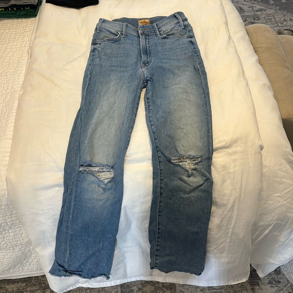 Mother ankle fray jeans